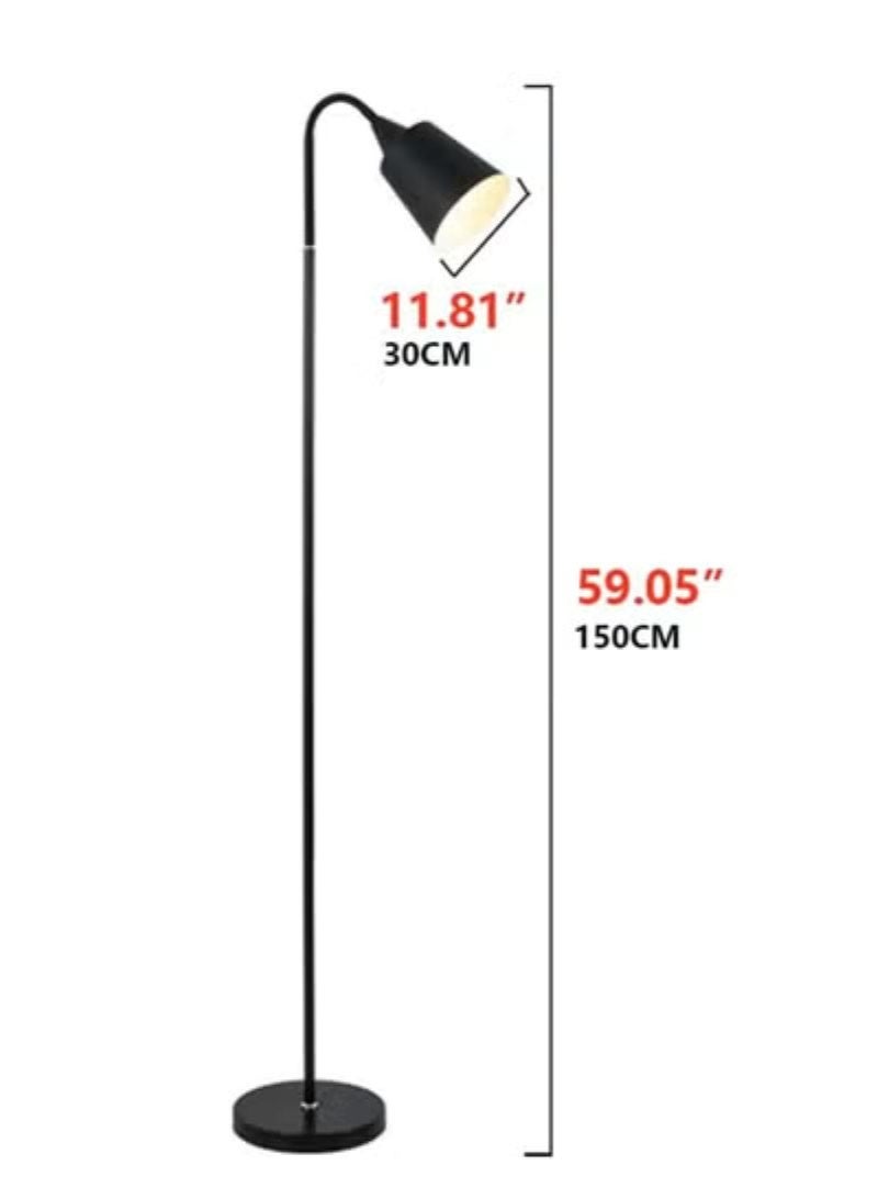 16-Color Dimmable Floor Lamp, 30W Nordic Style Floor Lamp with Dimmer, Black Standing Lamp, Adjustable Hanging Shade, Over Couch Reading Light, Modern Pole Lamp for Living Room and Bedroom, Black - Image 5